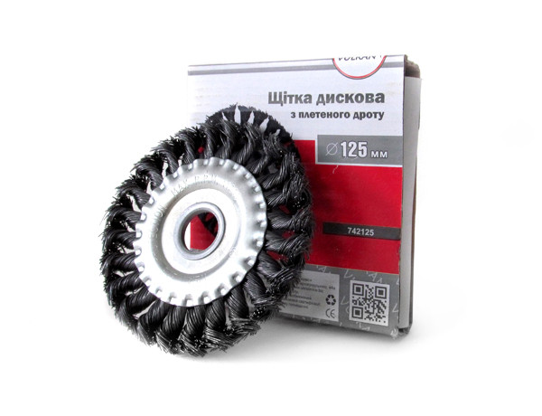 Щітка дискова 125мм для кутов.шліфмашин дротяний трос-742125