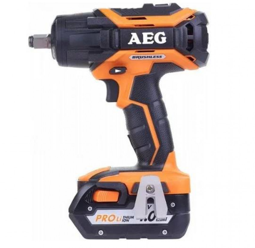 Гайковерт ударний безщіт. акумул. AEG : Li-Ion 18 В, 4 Агод, 1/2", 500 Нм, 2 батареї, в футлярі-BSS18C12ZBLLI-402