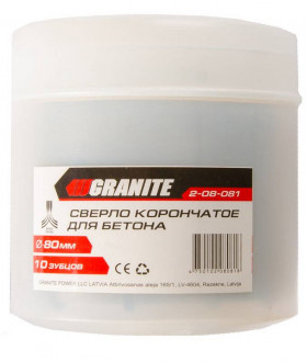 Свердло корончате GRANITE для бетону 80 мм 10 зубців 2-08-081