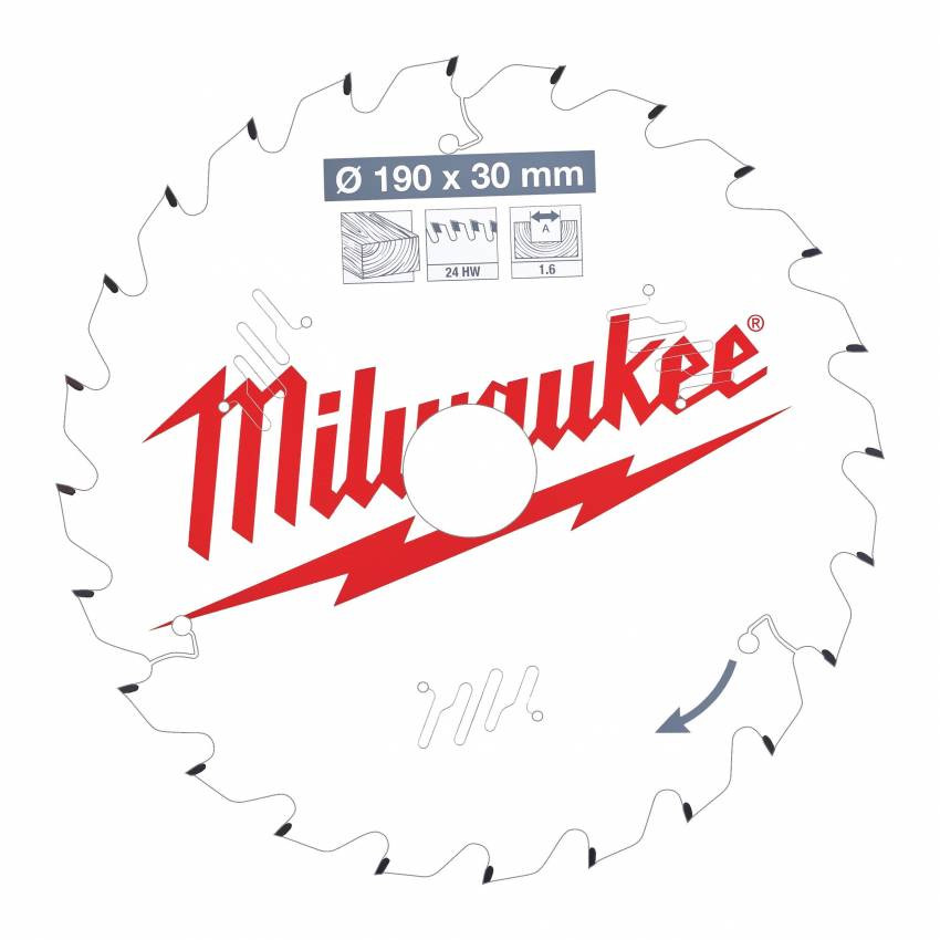 Диск пильний MILWAUKEE, Ø184/15,8мм, 24 зуб.-4932471378