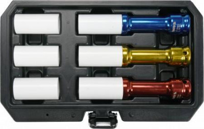 Головки торцеві 6-гр. для алюмінію. дисків YATO: квадрат-1/2&quot;, М17,19,21мм, l=150мм, Cr-Mo, 6 шт-[articul]