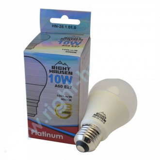 Лампа RIGHT HAUSEN LED Platinum A60 10W E27 4000K HN-281010-[articul]