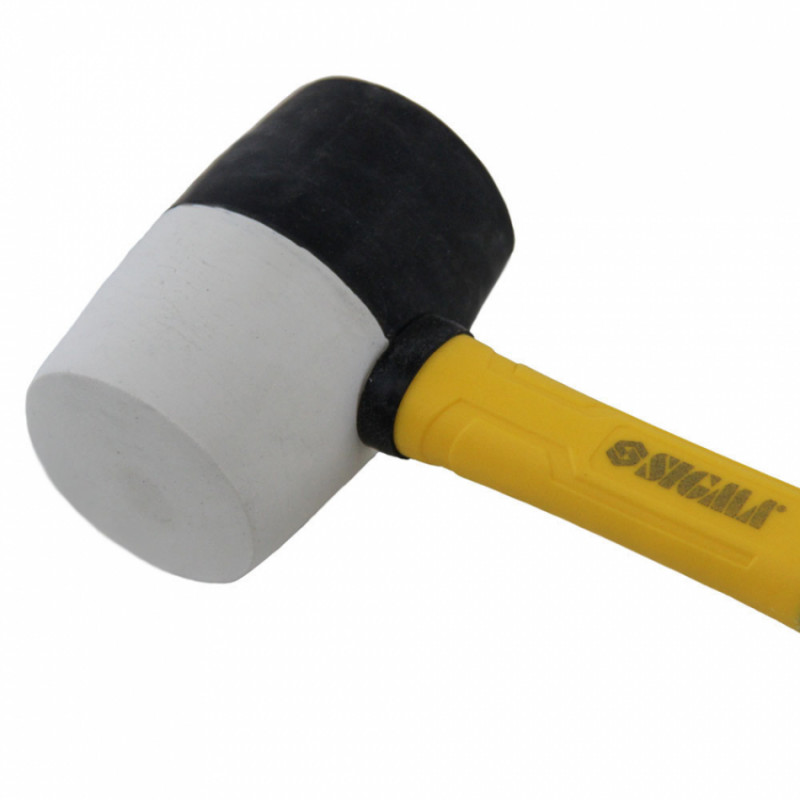 Киянка гумова чорно-біла 450г фібергласова рукоятка SIGMA (4317241)-4317241