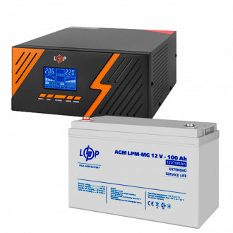 Комплект резервного живлення LogicPower ДБЖ 1050W + мультигелева батарея 1200Wh(37075)-[articul]