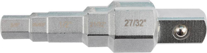Ключ ступінчастий із квадр. 1/2" до голівок з квадр. 3/8", 29/68", 1/2", 21/32", 27/32" (для американки)-YT-03316