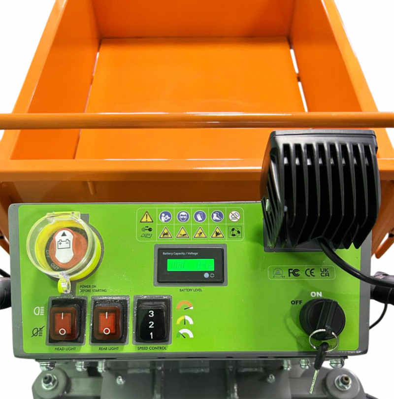 Візок будівельний самохідний на колесах (дампер) 500кг/акк.32Ah-E50M/32A