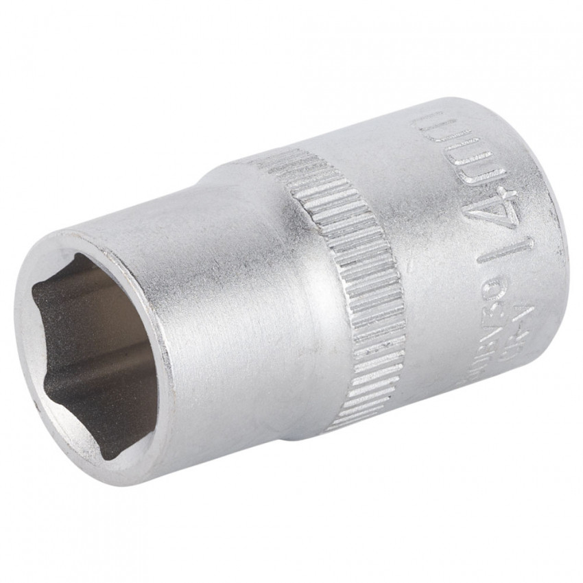 Насадка шестигранна коротка 1/2" 14мм CrV mid Sigma (6071141)-6071141