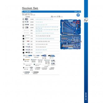 Набір інструментів 128 одиниць 1/4&quot;+1/2&quot;