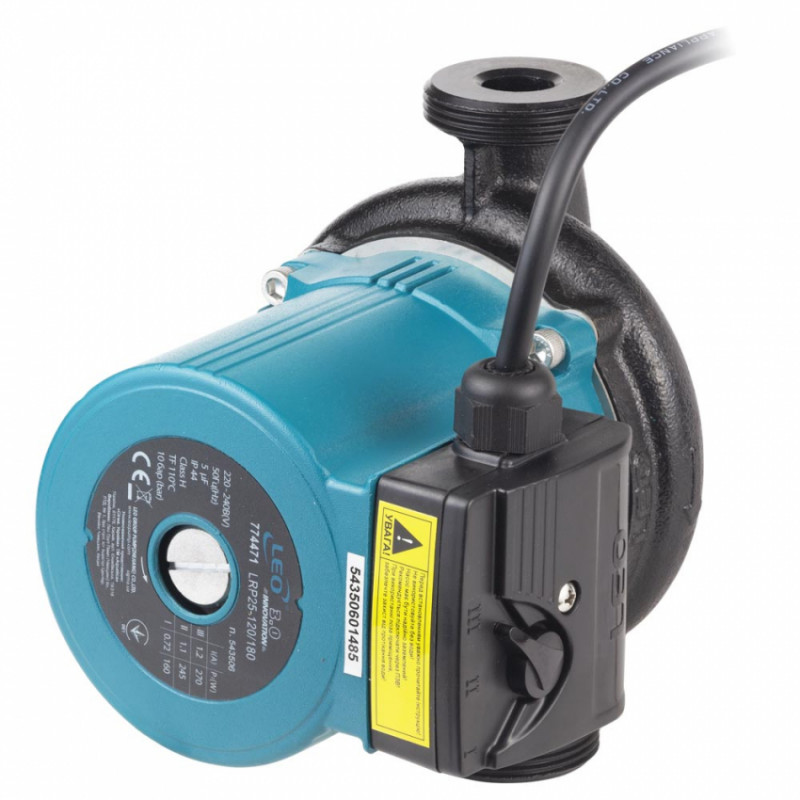 Насос циркуляційний 270Вт Hmax 12м Qmax 65л/хв Ø1½" 180мм гайки Ø1" LEO 3.0 (774471)-774471