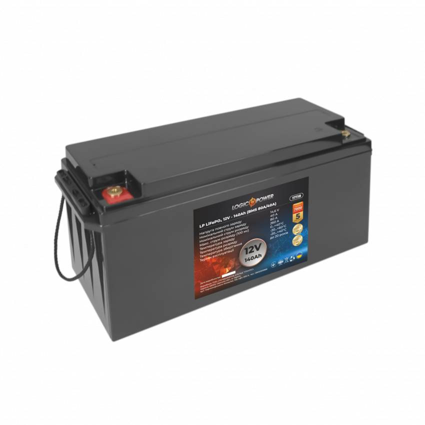 Акумулятор LP LiFePO4 12V - 140 Ah (BMS 80A/40А) пластик-