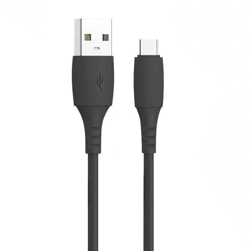 Кабель зарядки та синхронізації Quantum USB/Type-C 5A 25Вт, силіконовий, 1 м чорний, 1шт/уп-QM-9C2120