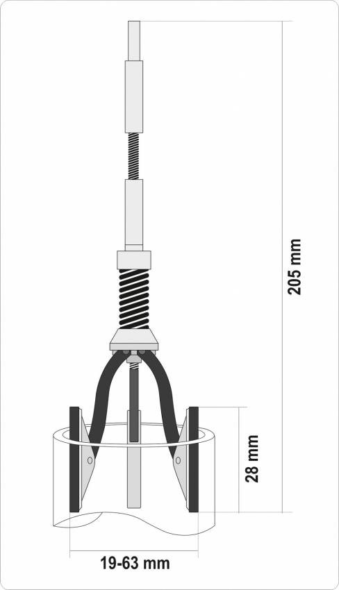 Хон для розточування циліндрів Ø= 19-63 мм YATO регульований з 3 камінням - 28х6 мм, загальна l= 205 мм-YT-05810