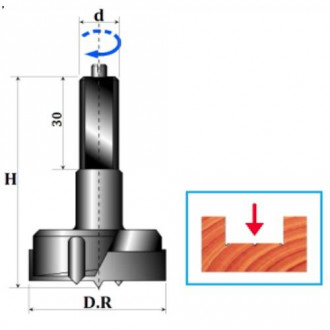 Фреза Свердло на присадний верстат RIGHT (D15, H57, d10) 10-500-150-[articul]