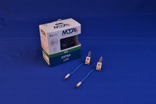 Лампа автомобільна H3 12V 55W PK22S EXTRA LIFE (2шт) (ближня/дальня, протитуманна) MTA-80315 ELB2