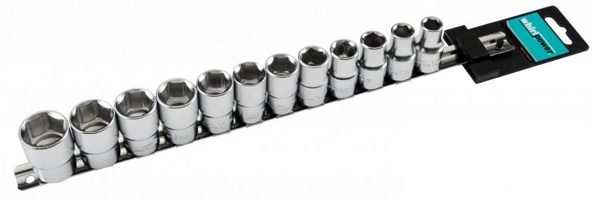 Набір головок 1/2" 12од. 10-22мм 12гр на планці-1614-6212S