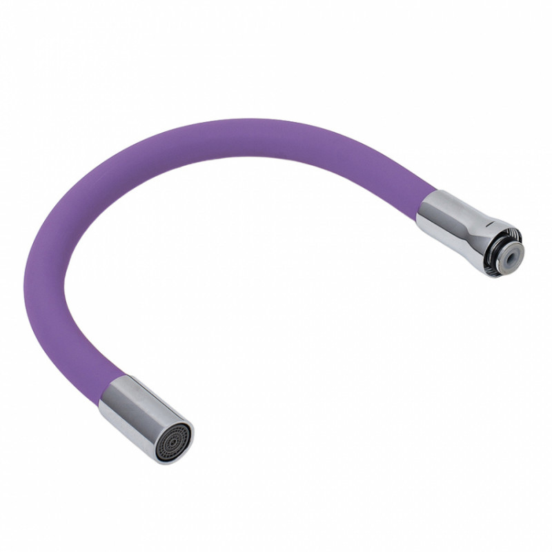 Вилив (гусак) 3/4" для кухні силіконовий фіолетовий AQUATICA (XH-5243) (9793514)-9793514