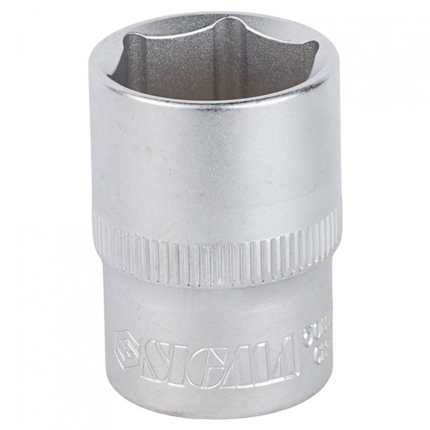 Насадка шестигранна коротка 1/2" 21мм CrV mid Sigma (6071211)-6071211