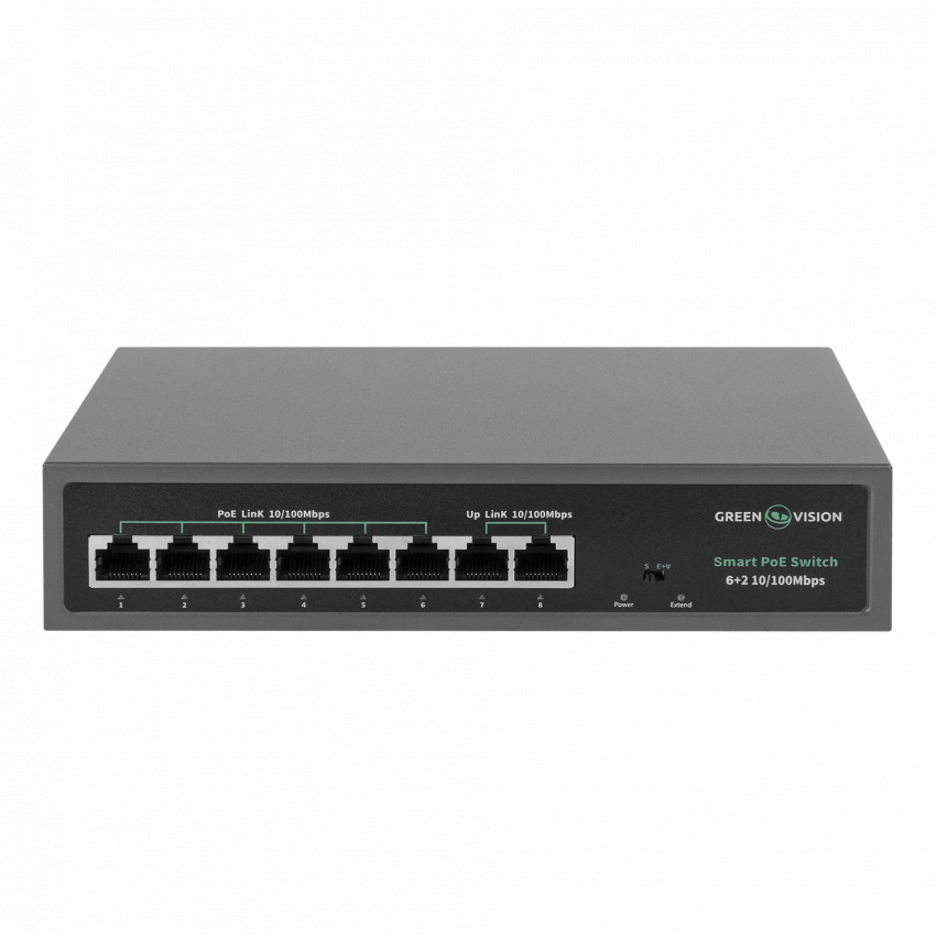 Комутатор мережевий GV-014-D-06+2P POE-