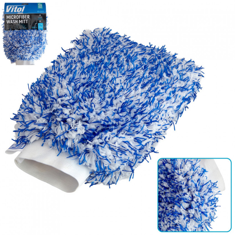 Рукавиця з мікрофібри для миття авто VRJ-2619 26*19 см-VRJ-2619