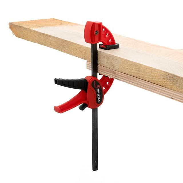 Струбцина автомат 100*30 мм, зусилля затиску до 10 кг INTERTOOL HT-6110-HT-6110