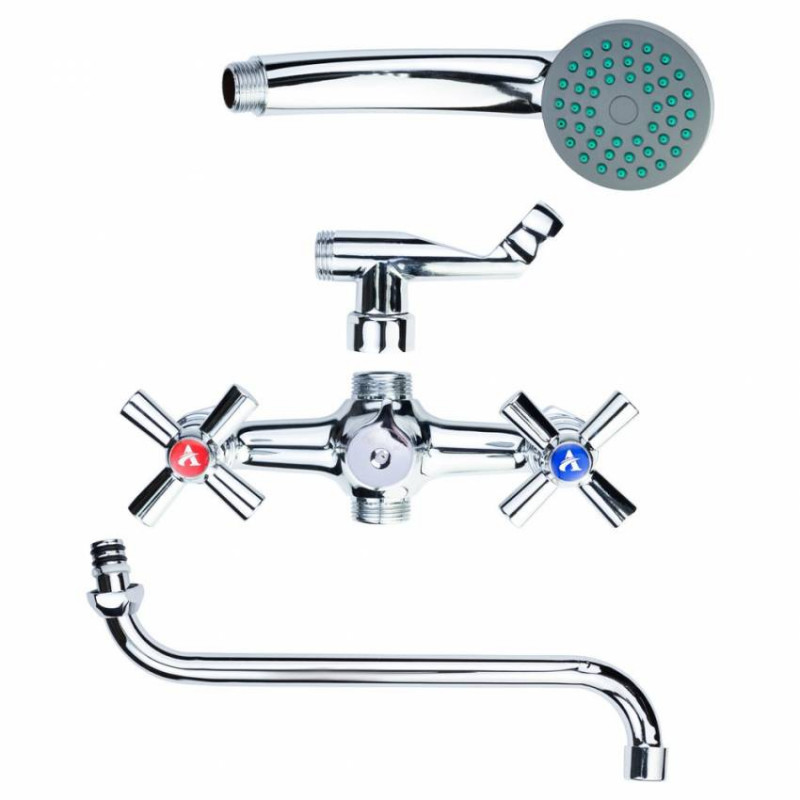 Змішувач PM 1/2" для ванни гусак вигнутий дивертор вбудований картріджний AQUATICA PM-2C457C (9780210)-9780210