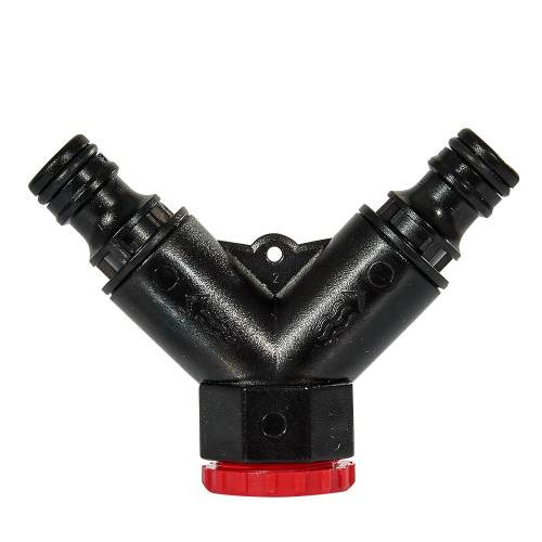 Розподільник 2-канальний з регулюванням кожного каналу 1/2″ з внутрішньою нарізкою на вході 3/4″-191549