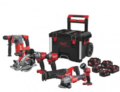 Набір інструментів акумуляторних MILWAUKEE, M18 FPP7B-855P ( дриль-шурупокрут з ударом M18 FDD2-0,  гвинтоверт M18 FID2-0, перфо-[articul]