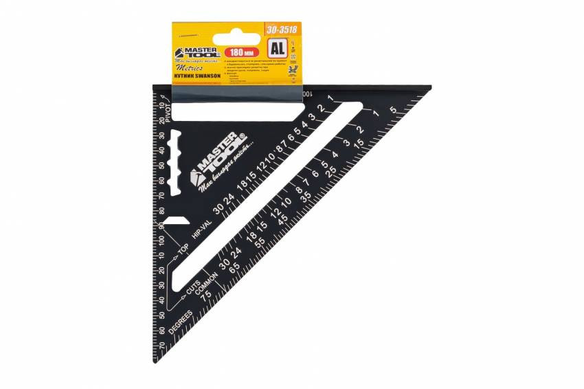Кутник тесляра MASTERTOOL SWANSON 180 мм алюмінієвий 30-3518-30-3518