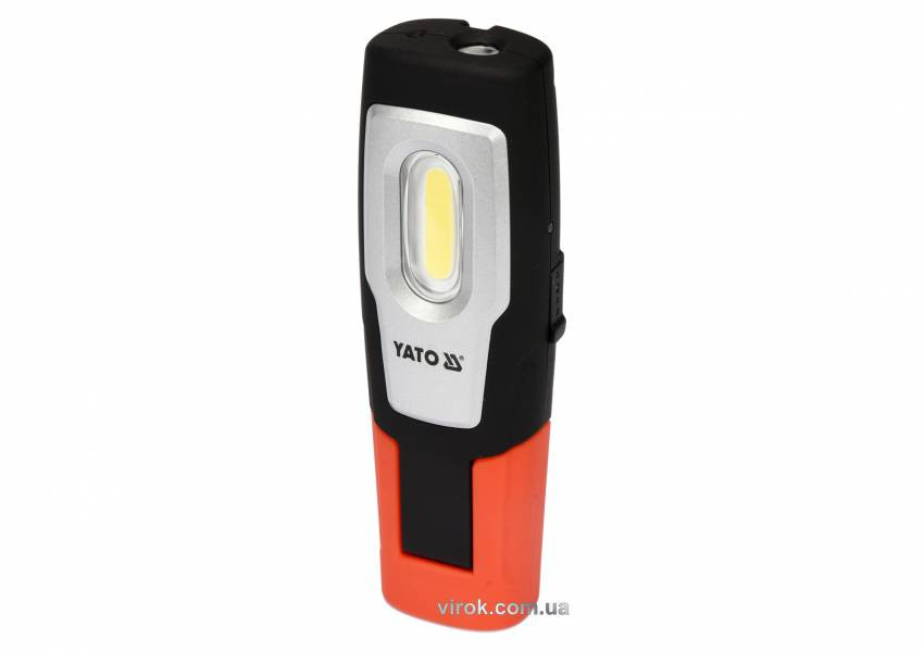 Ліхтар світлодіодний COB LED акумул. YATO Li-Ion 3.7 В, 1.1 АГод, 2 Вт, 200 лм, з підвісною петлею-YT-08501
