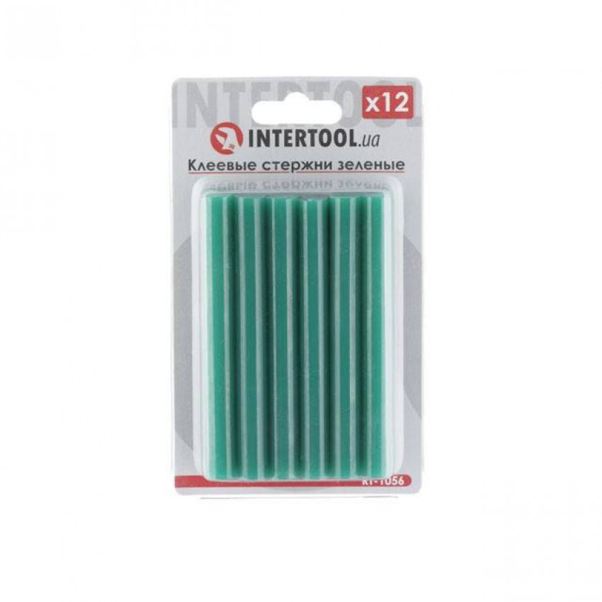 Комплект клейових стрижнів зелених, 11,2×100 мм, 12 шт. INTERTOOL RT-1056-RT-1056