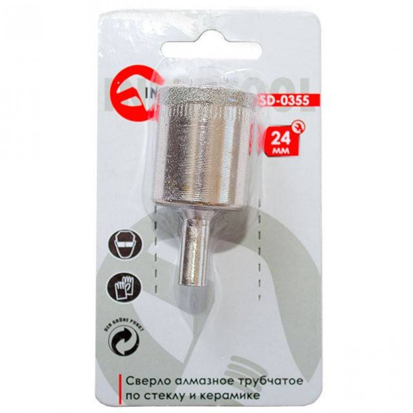 Коронка трубчаста по склу та кераміці 24 мм INTERTOOL SD-0355-SD-0355