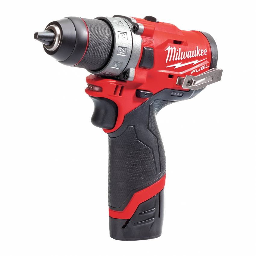 Дриль-шуруповерт акумуляторний MILWAUKEE, M12 FDD-202X, 37Нм (зарядний пристрій, 2 акум.Х 2Ач, HDкейс)-4933459816