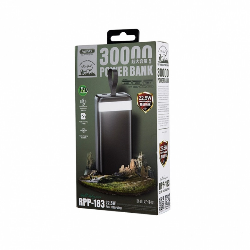 Зовнішній акумулятор Remax Leader 22.5W LED light 30000mAh Білий (RPP-183)-