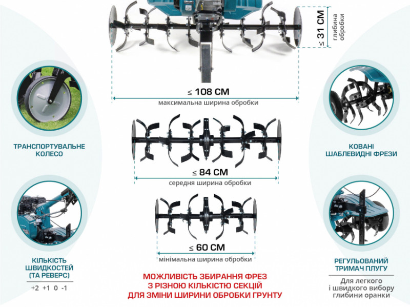 Бензиновий культиватор KS 7HP-950A-KS 7HP-950A