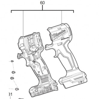 Корпус в зборі для шуруповерта MILWAUKEE M18 BLIDRC-[articul]