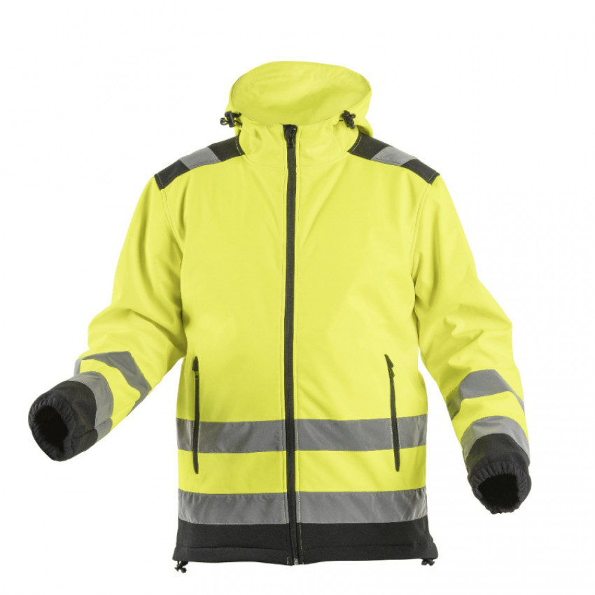 Куртка сигнальна Softshell ARGEN з капюшоном, жовта HOEGERT XL HT5K257-XL-HT5K257-XL