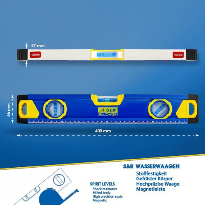 Рівень магнітний S&R 400 мм-423032040