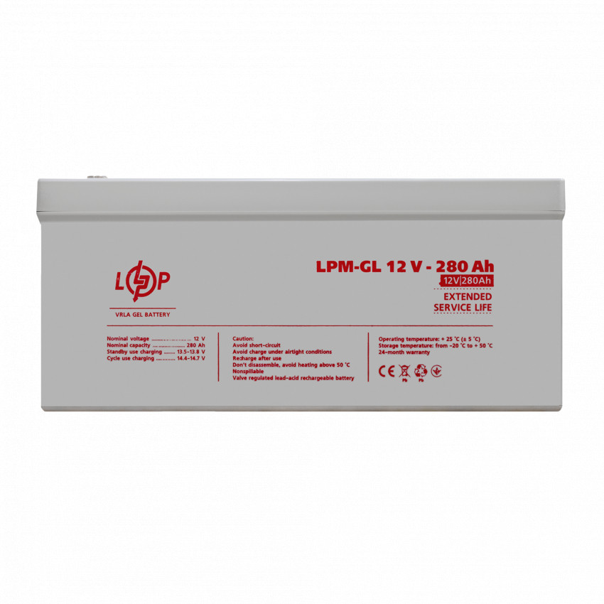 Акція. Акумулятор гелевий LPM-GL 12V - 280 Ah-