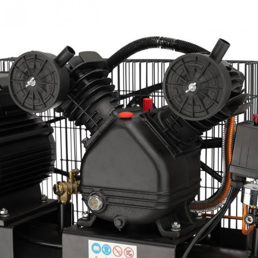 Компресор 50 л, 3 кВт, 220 В, 10 атм, 500 л/хв, 2 циліндра INTERTOOL PT-0016-PT-0016