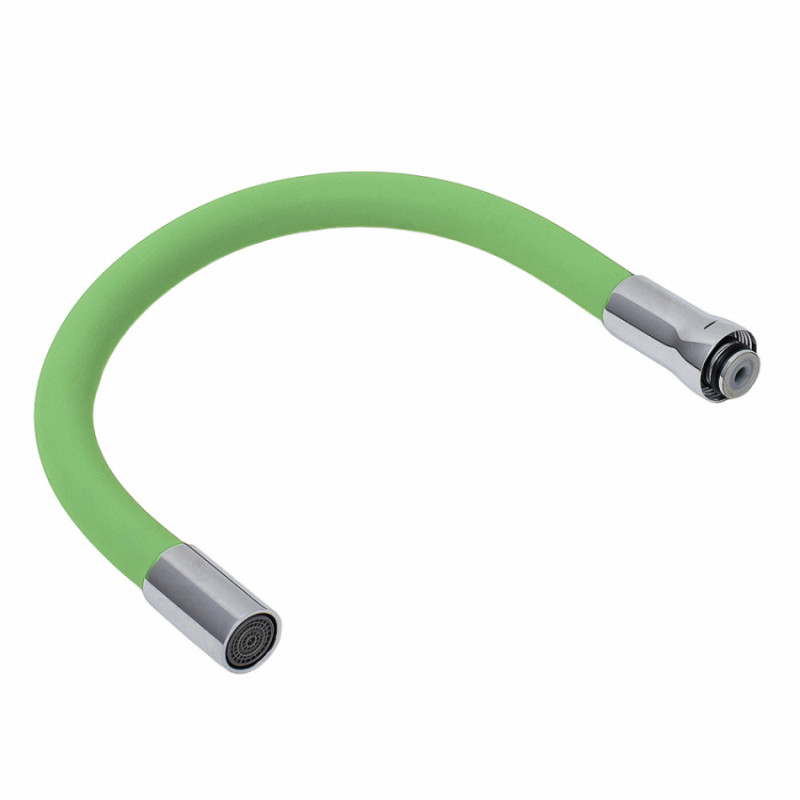 Вилив (гусак) 3/4" для кухні силіконовий зелений AQUATICA (XH-5241) (9793512)-9793512