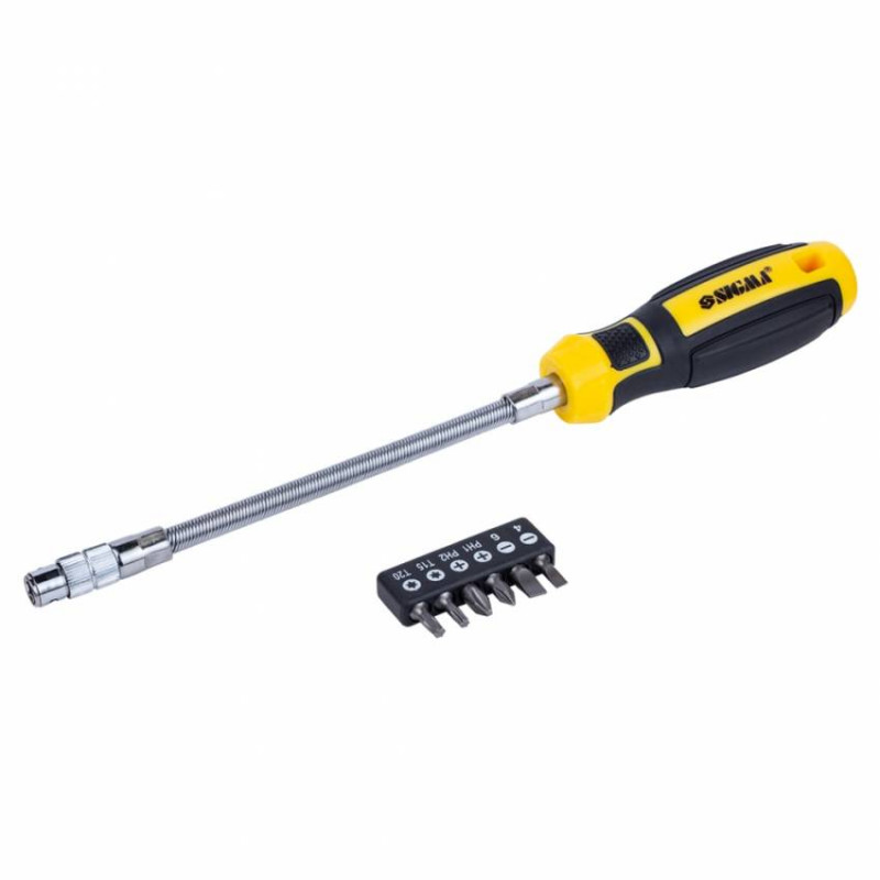 Викрутка з гнучким валом біти 6шт CrV Mega Sigma (4009721)-4009721