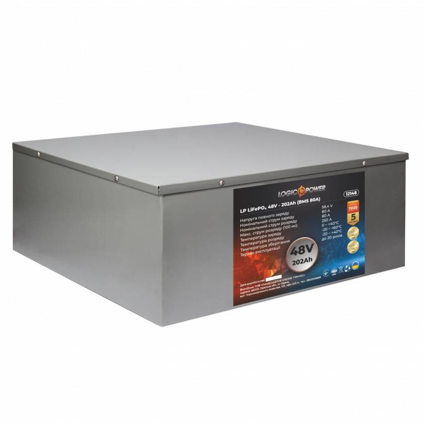 Акумулятор LP LiFePO4 48V - 202 Ah (BMS 80A) металл-