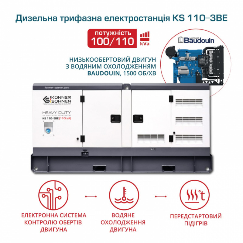 Дизельна трифазна електростанція KS 110-3BE-KS 110-3BE