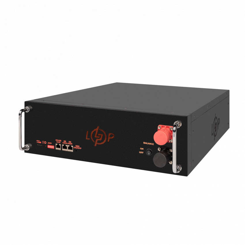 Акумулятор LP LiFePO4 51,2V - 100 Ah (5120Wh) (BMS SP 100A/50А) RM RS485/CAN LCD BL-