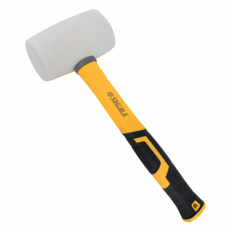 Киянка гумова біла 450г фібергласова рукоятка SIGMA (4317301)-4317301