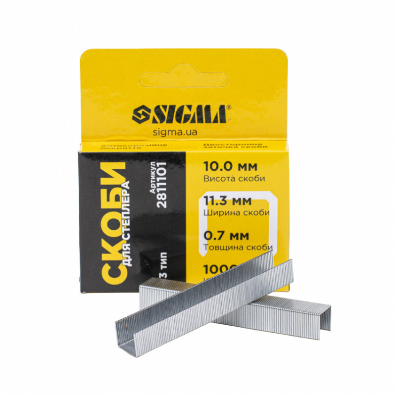 Skobi 10 * 11,3 мм 1000 шт. Sigma (2811101)-2811101