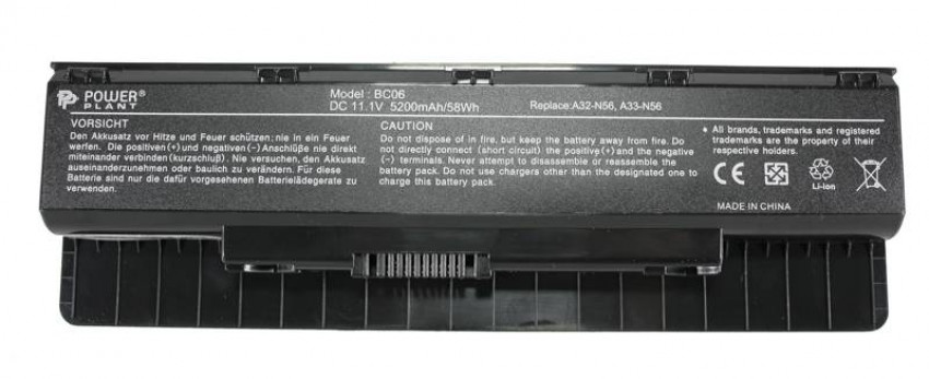 Акумулятор PowerPlant для ноутбуків ASUS N46 (A32-N56) 11.1V 5200mAh-NB00000233