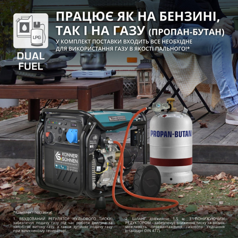 Інверторний газобензиновий генератор KS 8100iEG-KS 8100iEG