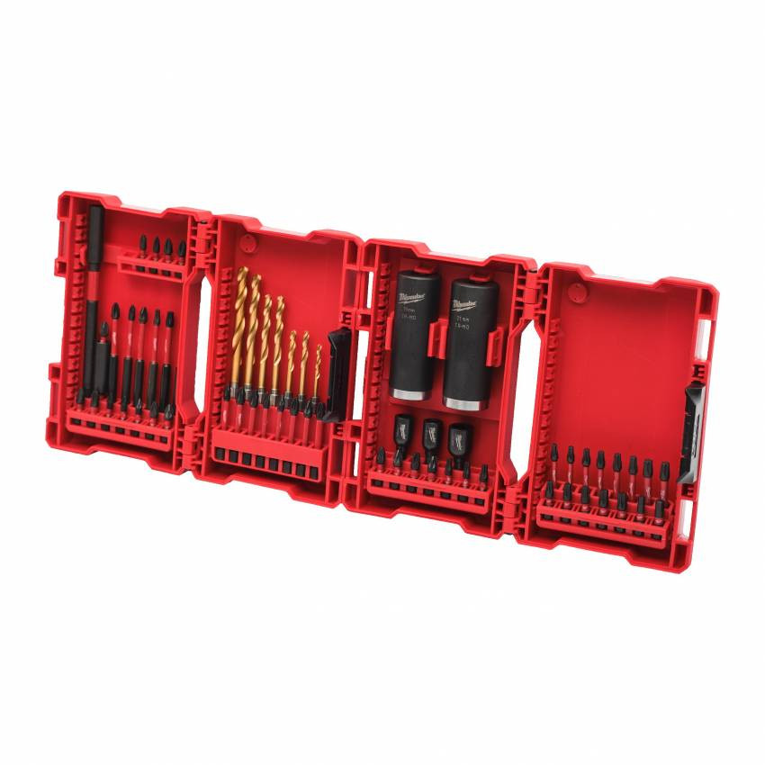 Набір біт/насадок торцевих SHOCKWAVE і свердл RedHEX MILWAUKEE, (62шт)-4932464168