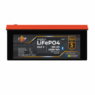 Акумулятор LP LiFePO4 25,6V - 160 Ah (4096Wh) (BMS 160A/80А) пластик Smart BT-[articul]